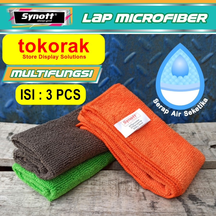 KAIN LAP MICROFIBER SYNOTT 3 PCS MULTIFUNGSI SERAP AIR MOBIL MOTOR