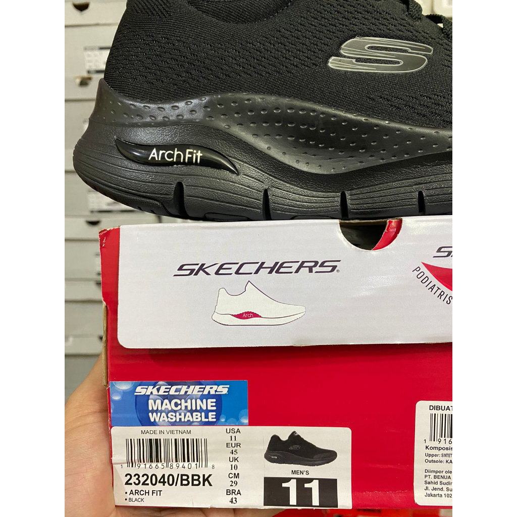 Sepatu Skechers Arch Fit Black 232040/BBK Men's Shoes