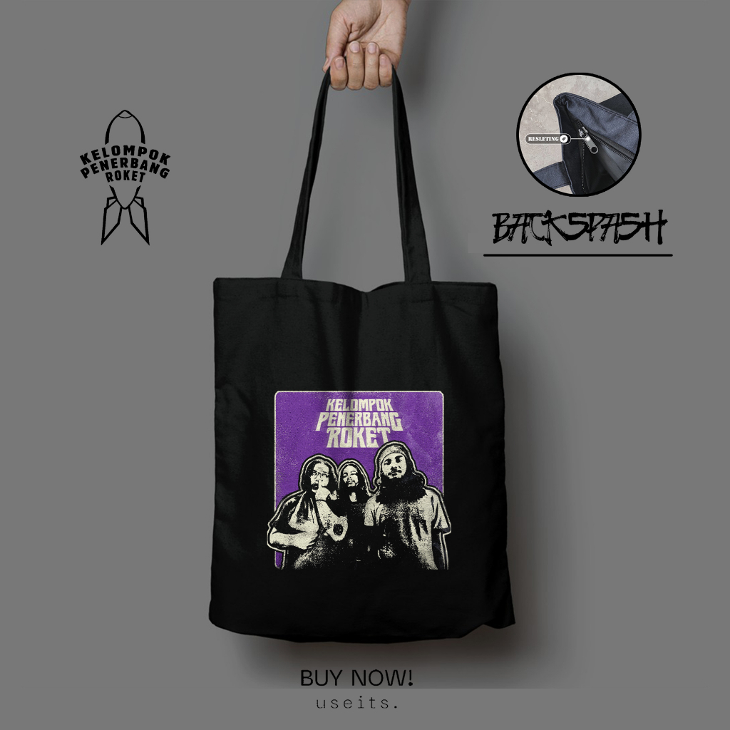 Totebag Tas Band Kelompok Penerbang Roket Custom Pria Wanita - KELOMPOK PENERBANG ROKET THD