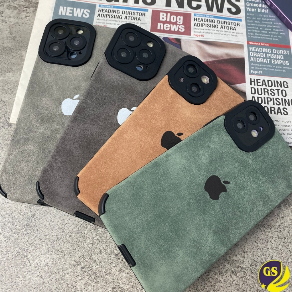 ( 2 ) Softcase full cover velvet leather case kulit iPhone 14 PLUS 14 PRO MAX