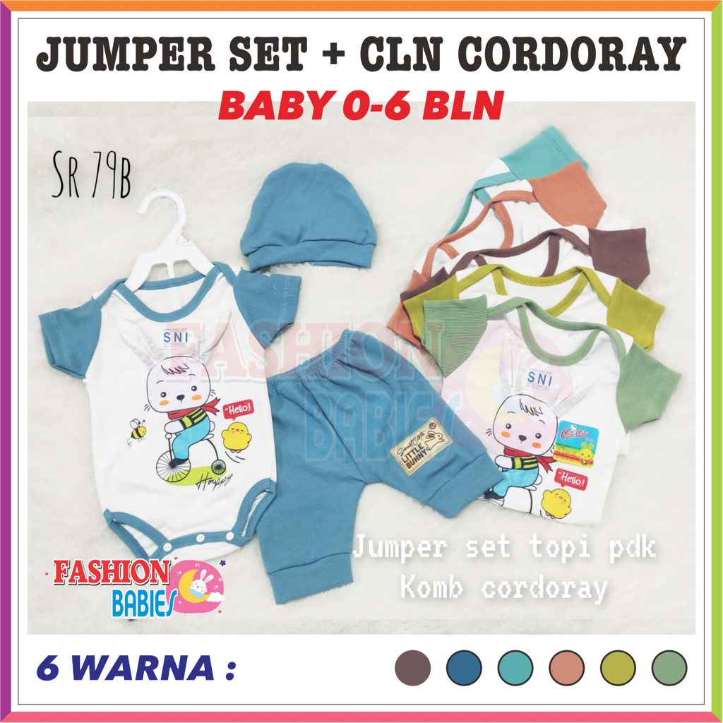 JUMPER SET TOPI CELANA CORDORAY 3IN1 / BABY GIFT SET ❤ Fashionbabies ❤