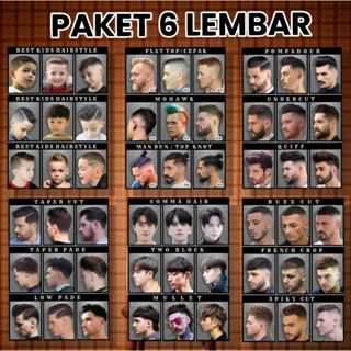 Poster Pangkas Rambut Pria Poster Barbershop SATUAN DAN PAKET UKURAN A3