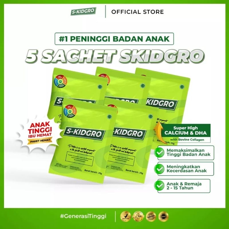 

S-KIDGRO Peninggi Badan Untuk Anak | isi 5 Sachet S-Kidgro