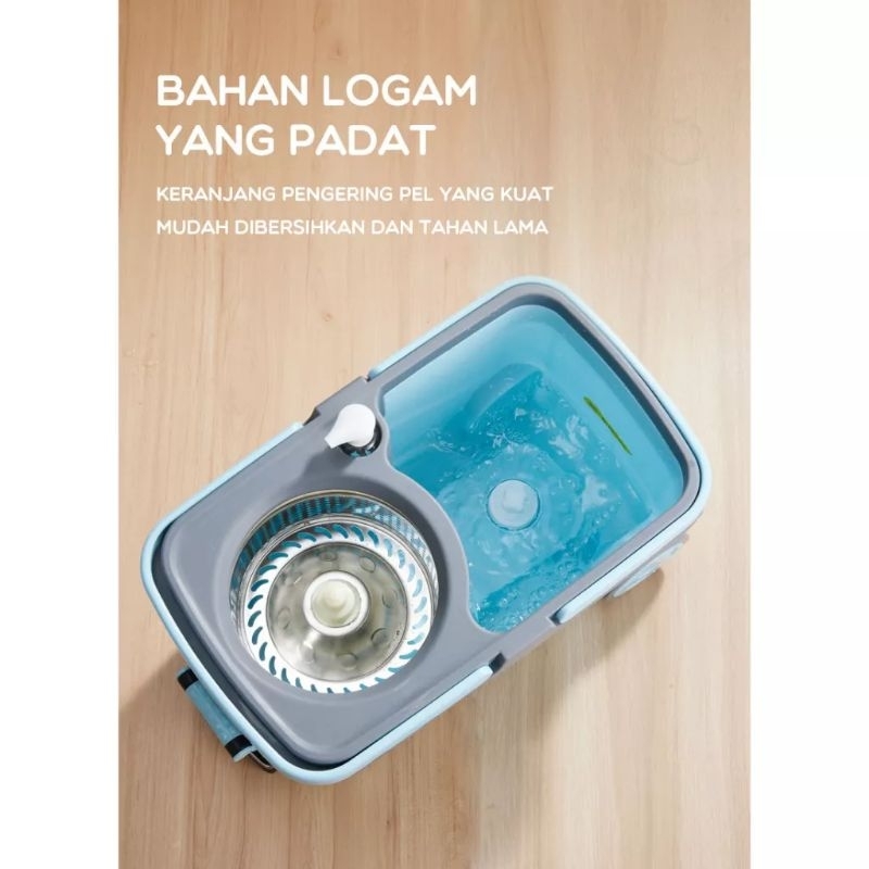 Bonbox BCT212202 Super Mop Spin Mop dengan Ember Pengering