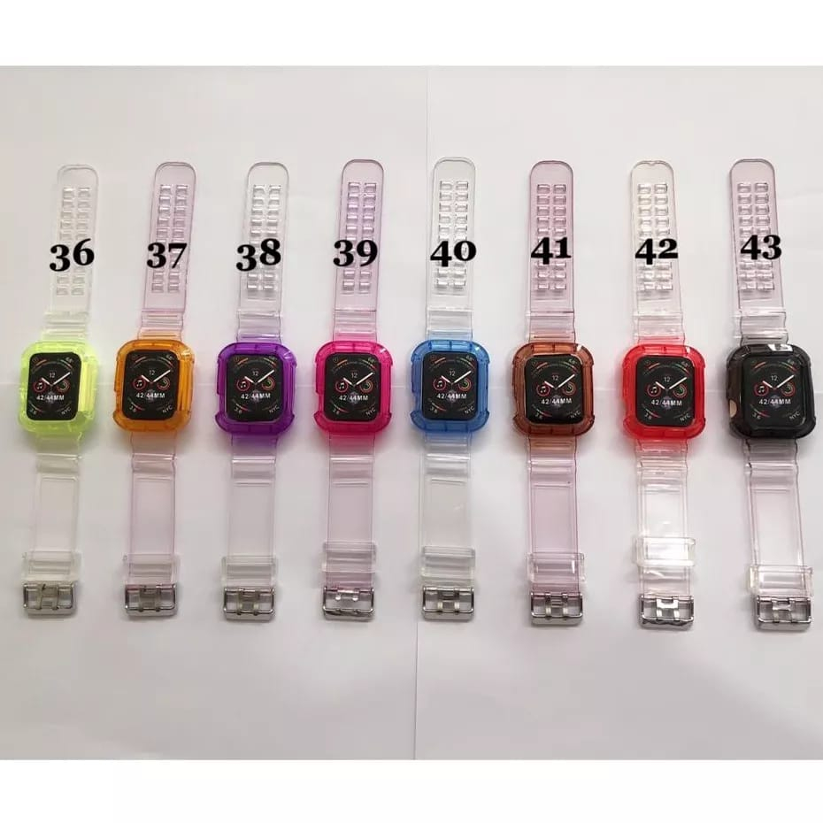 Strap Apple Watch Glacier Transparant Candy Ukuran 38mm/40mm/41mm 42mm/44mm/45mm