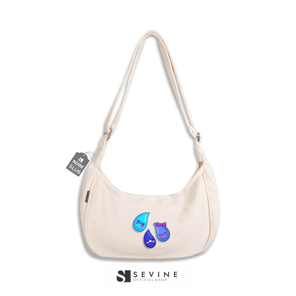 Sevine Luna Sling Bag Tas Selempang Wanita Tas Wanita Kanvas Resleting Shoulder Bag Hand Bag - SLU