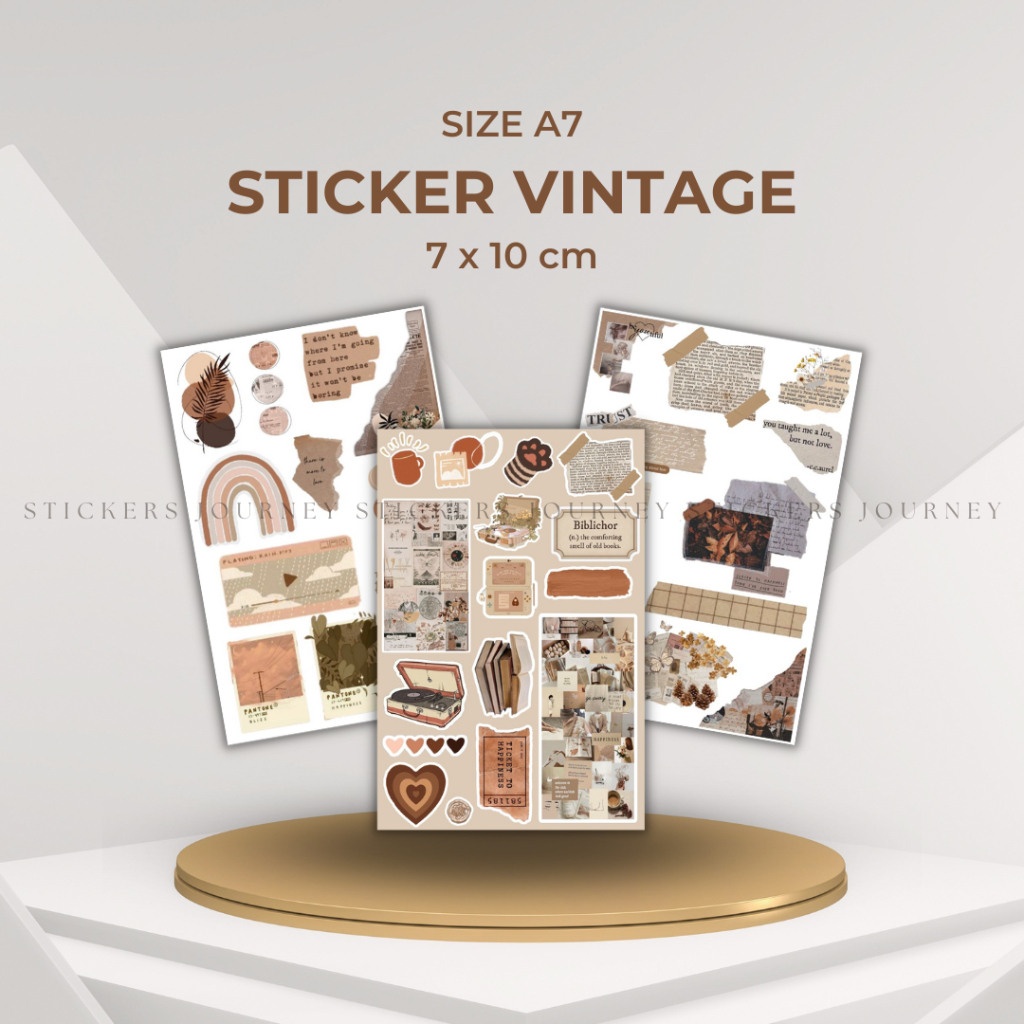 

Sticker Aesthetic Vintage Series Stiker Aesthetic Deco Planner Album Scrapbook Journal Freebies Notes DIY Sticker Size A7 7 x 10 cm