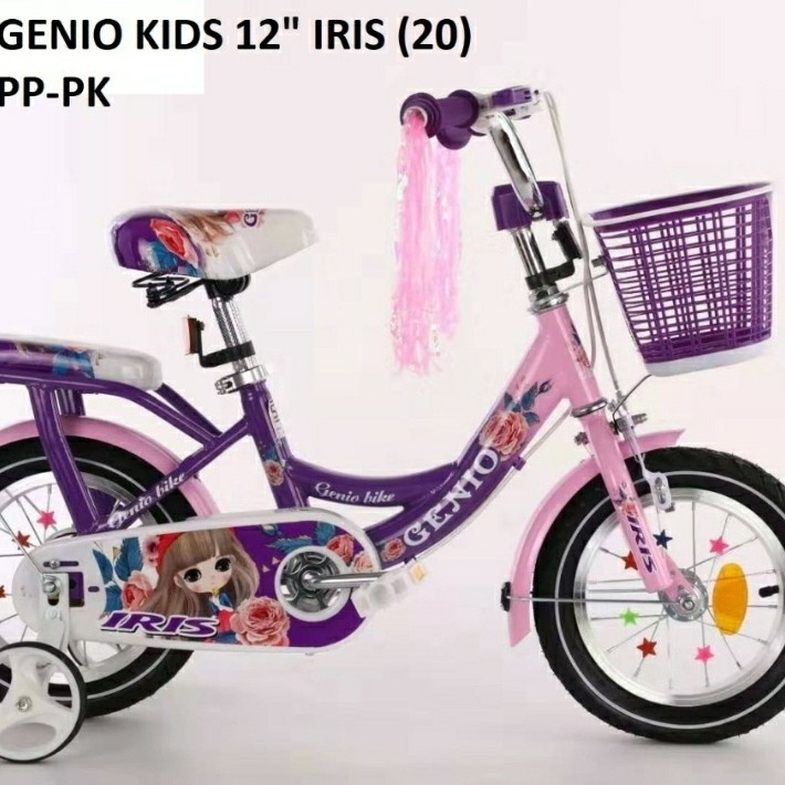 Sepeda anak mini 12 inc genio ada keranjang dan boncengan buat anak 3-6 tahun