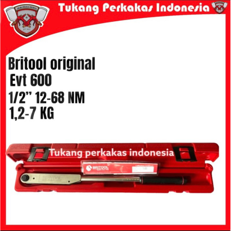 Britool original made in england Kunci torsi 1/2 inch Evt 600 Aex kunci momen torque wrench