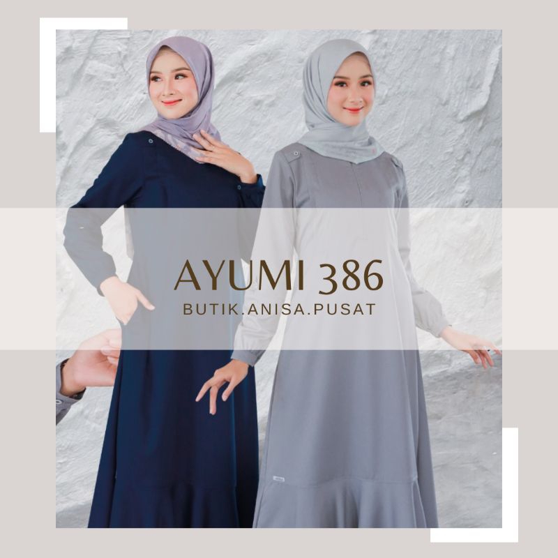 Gamis Ethica Ayumi 386 (Blue Surf, Aqua Grey) Gamis Muslimah Gamis Casual Gamis Premium Gamis Lebaran