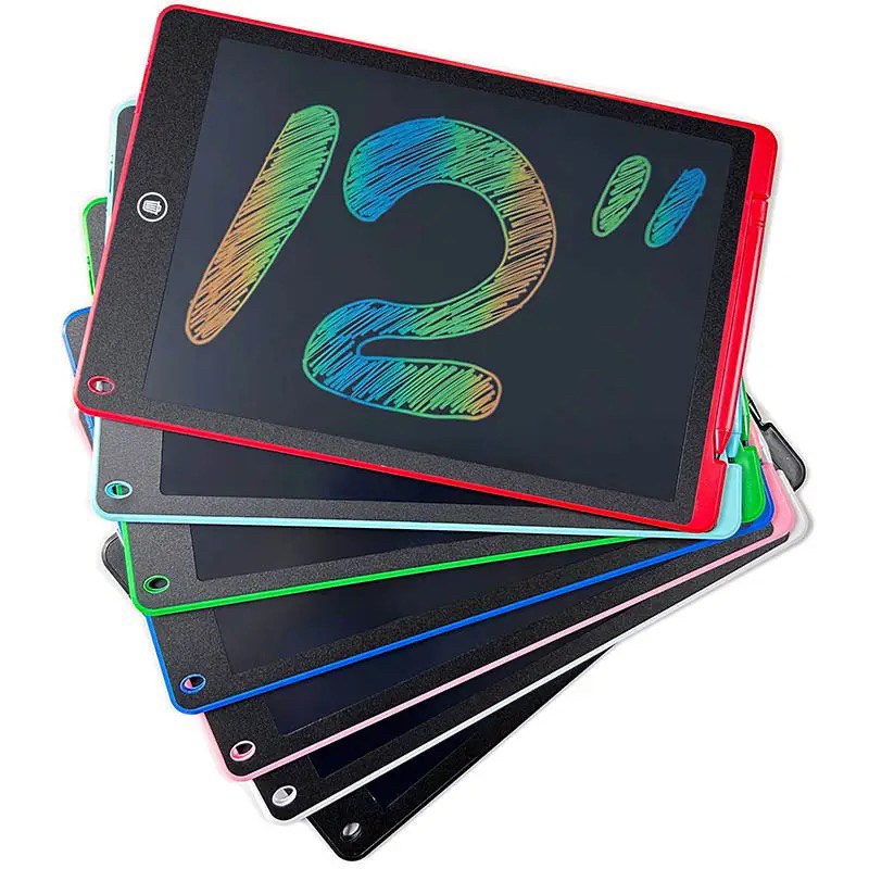 ELITEE COLORFULL 12 INCH LCD WRITTING TABLET PAPAN TULIS ANAK WARNA DRAWING TABLET RAINBOW