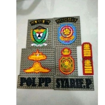 ATRIBUT BORDIR SATPOL PP MOTIF PLES PENGERAS