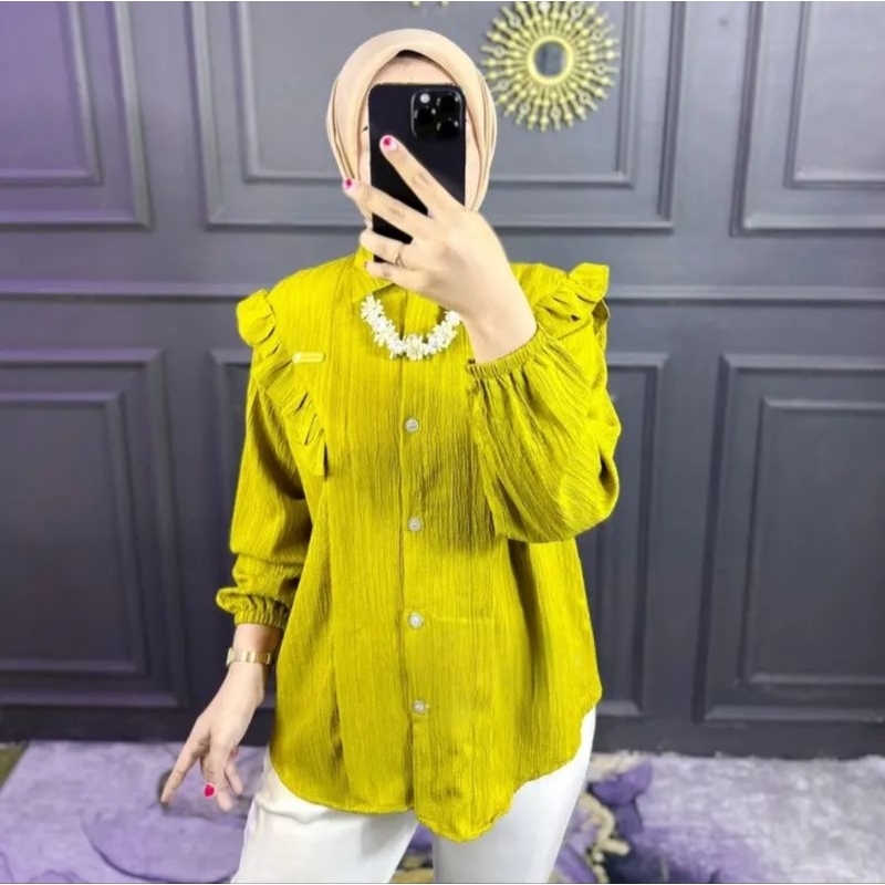 Kemeja Wanita Inara Lady Crush Atasan Blouse Kekinian Terbaru Korean Style