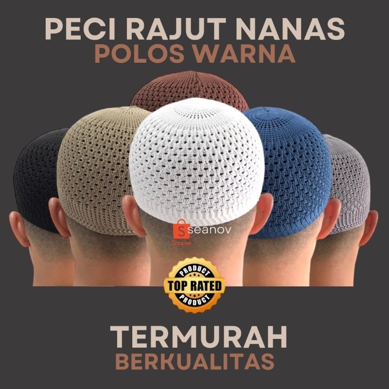 Peci Rajut Eceran Motif Nanas Bahan Polyester Ukuran All Size Dewasa / Peci Rajut Grosir / Peci Haji