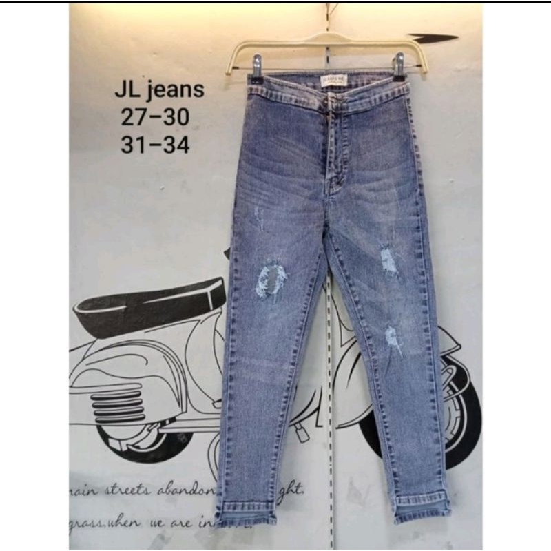 NEW READY CELANA JEANSLINE HW FINLAND DAN EVODOM 7/9 ATHENA RIPPED SIZE 27-34