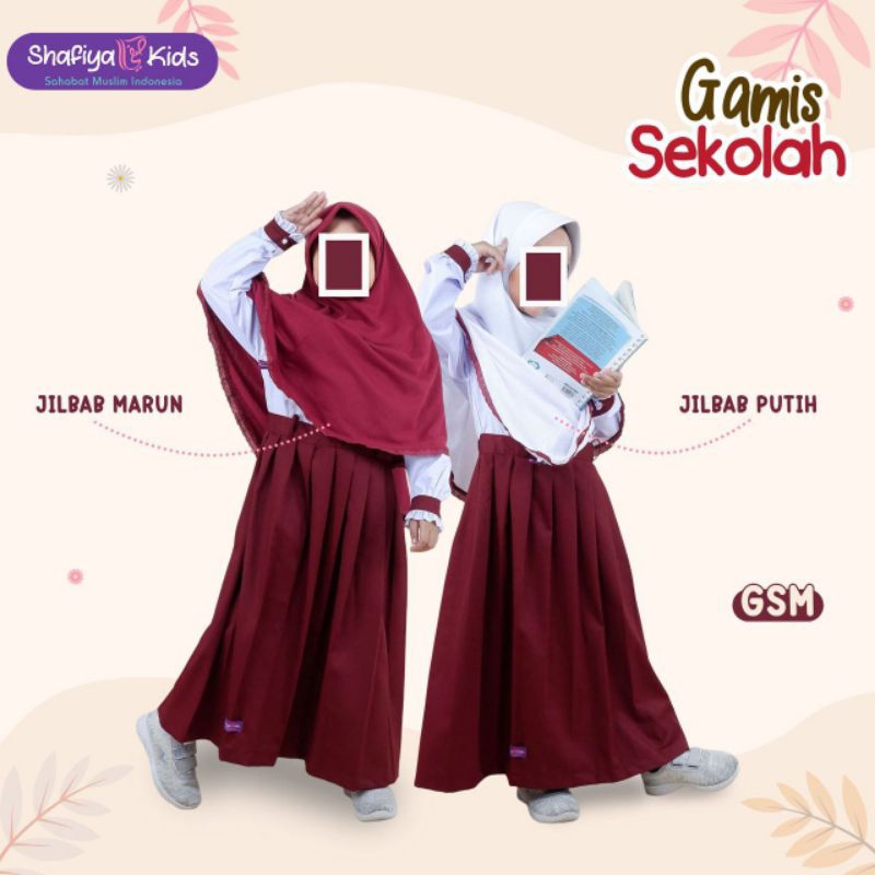 Shafiya kids - Gamis sekolah anak perempuan SD Merah putih