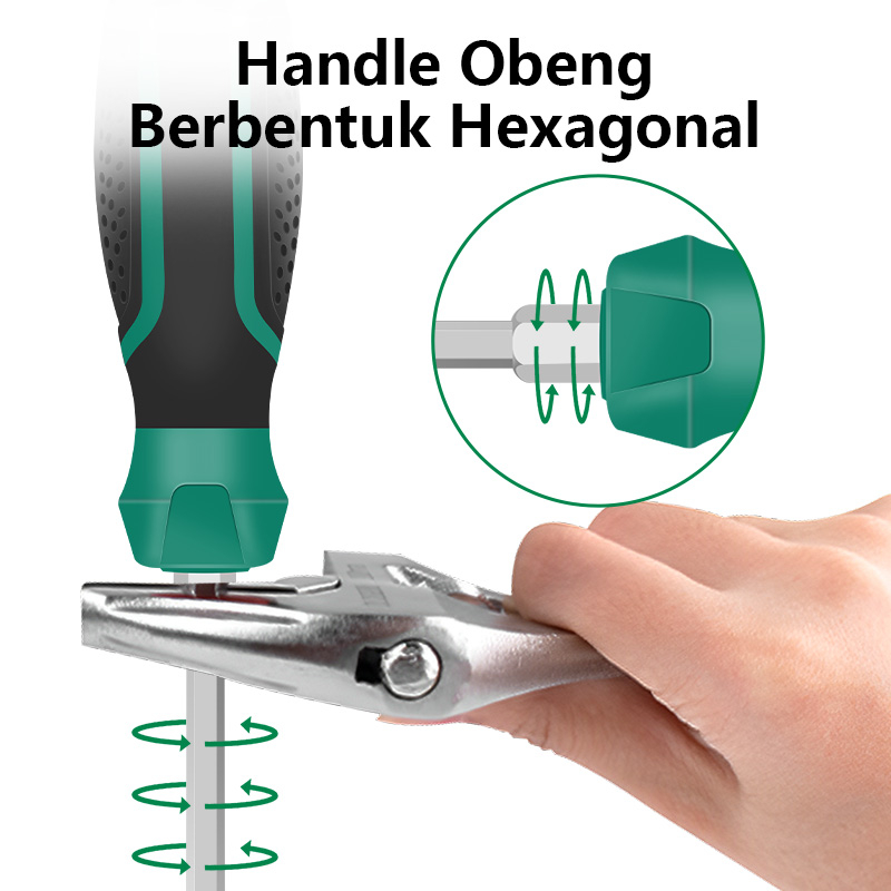 ISKU Obeng Ketok Magnet 270mm Multifungsi Screwdriver Obeng Getok Putar Plus Minus Obeng hp Chrome Vanadium