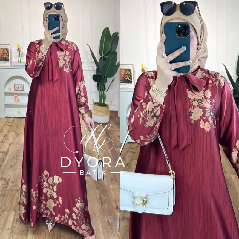 Gamis Maxmara Wilona M/L/XL/XXL/JUMBO Koleksi Raya Premium Cantik Elegan