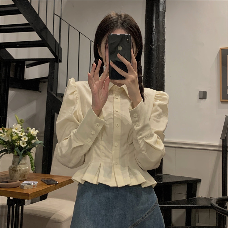 baju atasan wanita terbaru/ korean style premium kemeja wanita lengan panjang import kekinian crop top