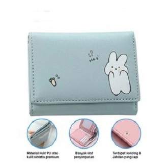 Dompet Lipat Mini Wanita Motif Animal Cute Fashion Import