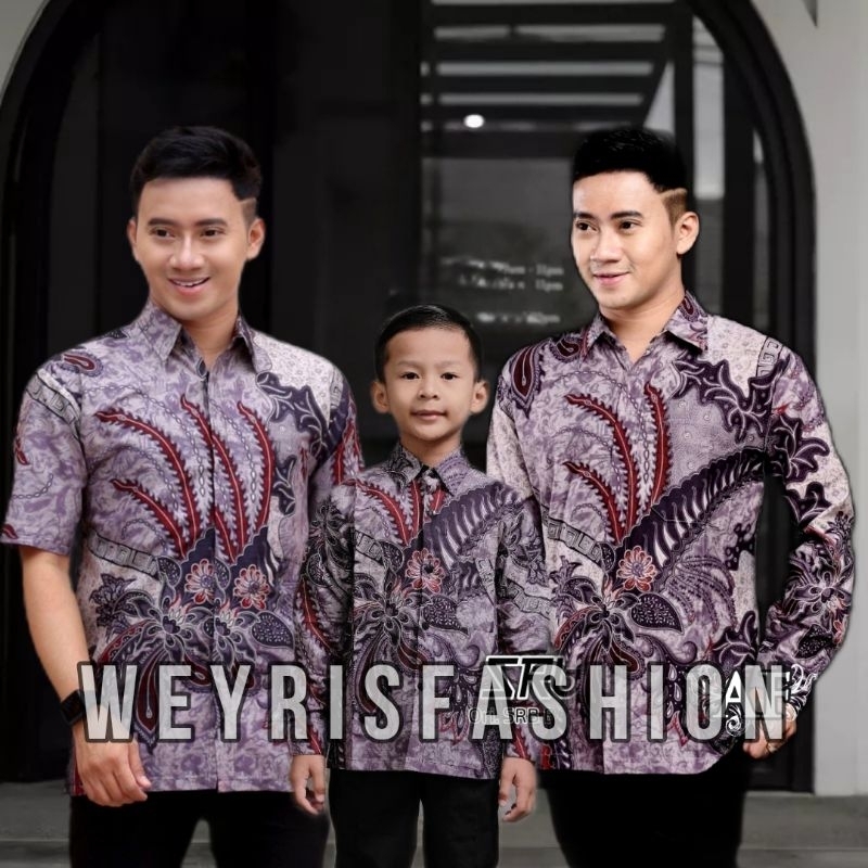 Couple Sweet - Kemeja Hem Batik Anak Dan Ayah Batik Couple Dewasa Dan Anak Batik Weyrisfashion