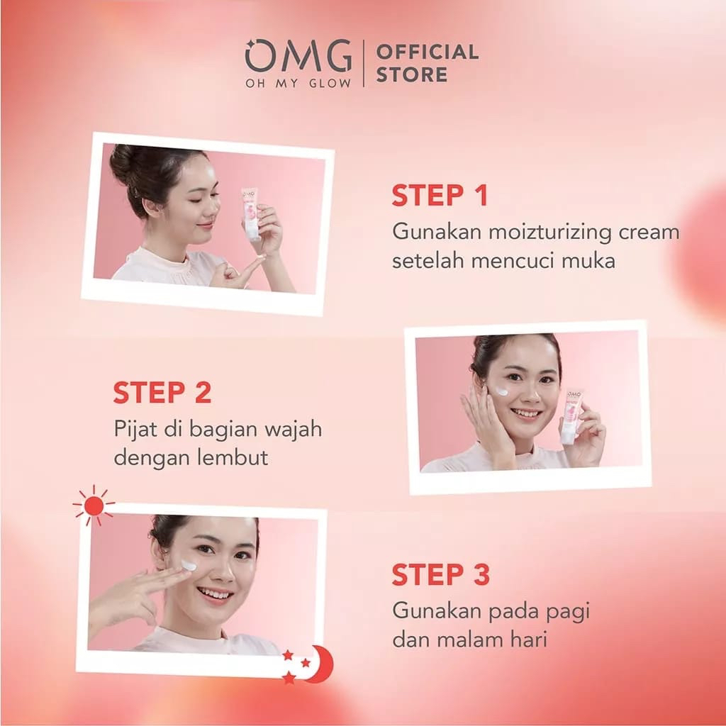 ✿ELYSABETHME✿ OMG Cream peach glowing 25g krim day night pelembab untuk mencerahkan wajah OH MY GLAM