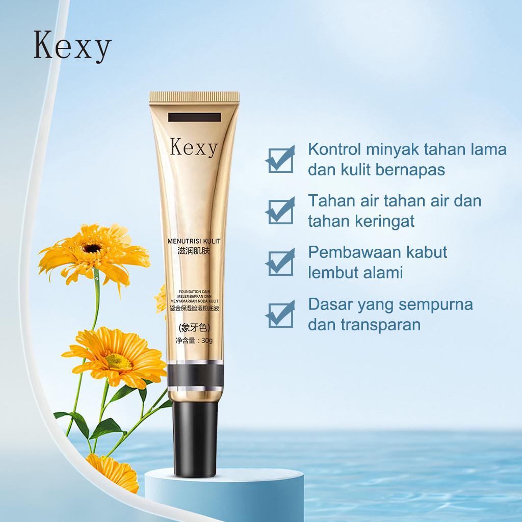 Kexy Gilt Pelembab Concealer Foundation Cair Ringan Concealer Foundation Cair Tahan Air Riasan Wanita