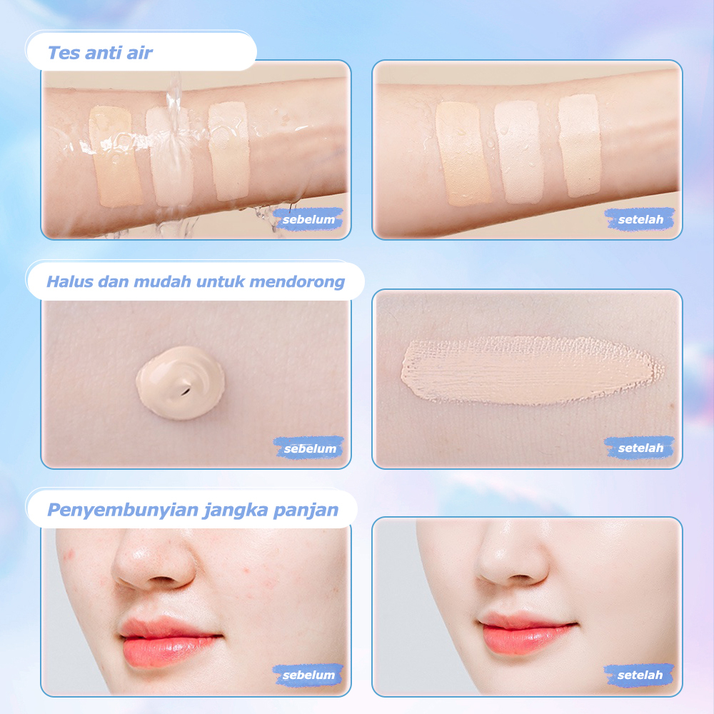 Kexy Gilt Pelembab Concealer Foundation Cair Ringan Concealer Foundation Cair Tahan Air Riasan Wanita