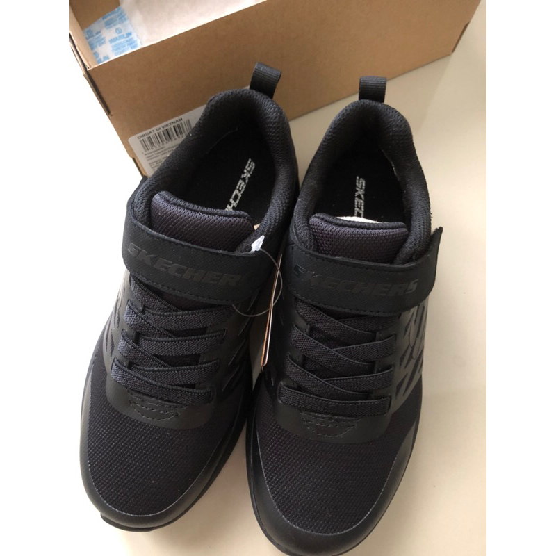 Sepatu anak sekolah hitam Skechers Microspec Original