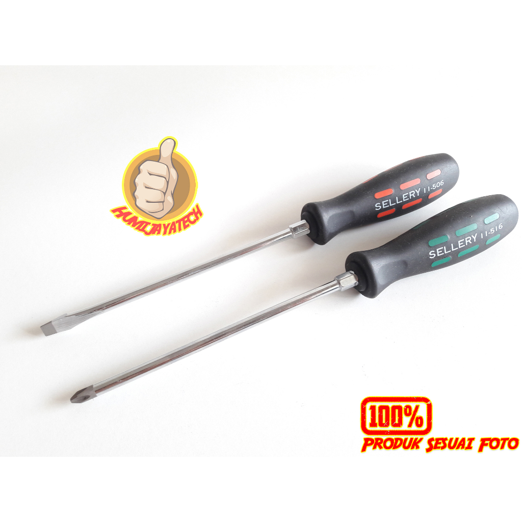 Obeng Sellery Set 6" Plus dan Minus / Obeng Mekanik 2pcs Plus dan Minus Sellery