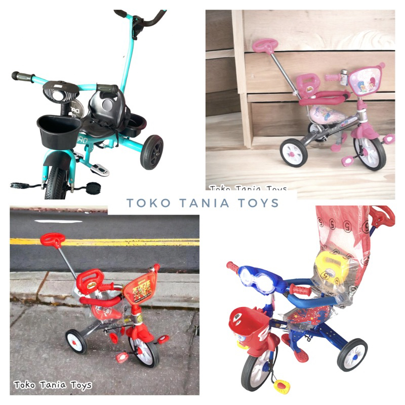 Sepeda Roda Tiga Dorong Multifungsi Bagus untuk Anak Mainan Anak Cewek Cowok Hadiah Ulang Tahun