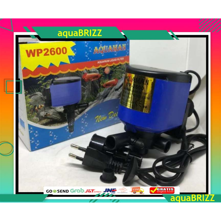 Pompa Air Celup Power Head Aquarium Aquascape Akuarium AQUAMAN WP 2600 20 Watt 1.8 Meter 2100 Liter