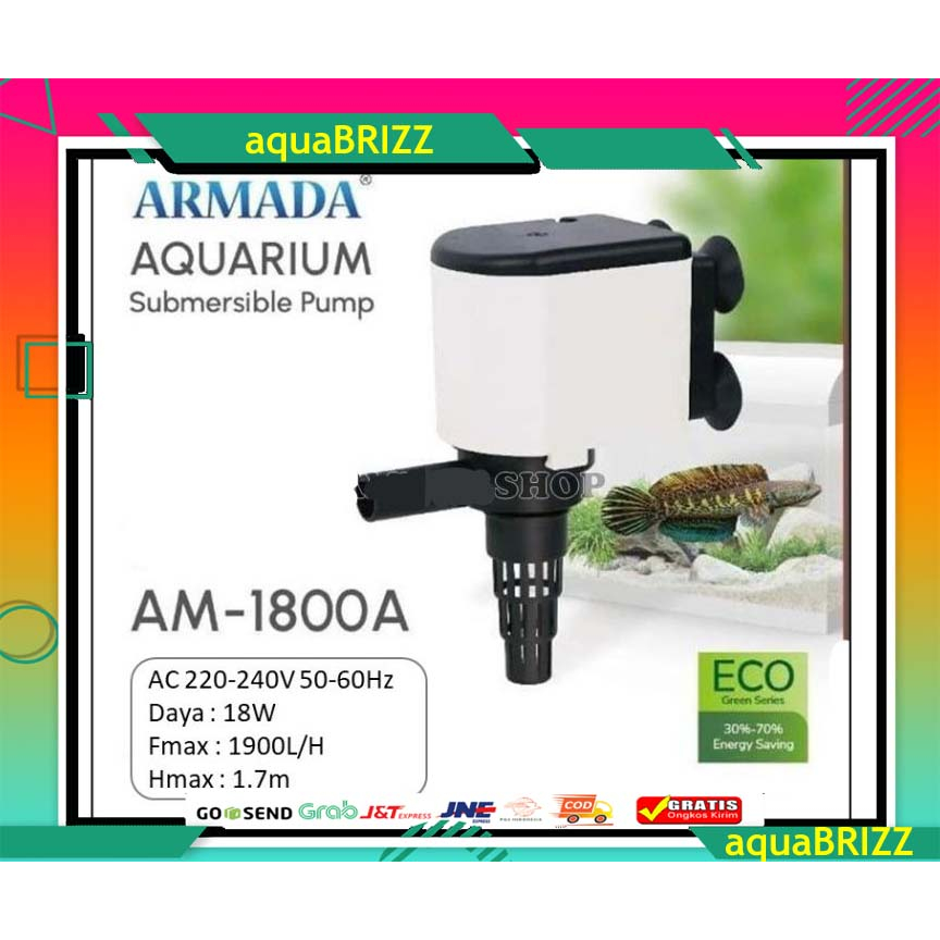 ARMADA AM 1800 A - Pompa Air Celup Kolam Ikan Aquarium Aquascape 1800A