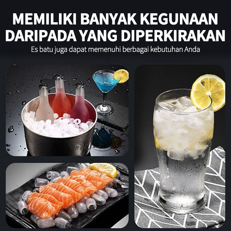 Mesin Es Iceler Portable Ice Maker 15KG Es Perhari 6 Keping Es diproduksi，Mesin Rumahan Kecil Full Otomatis