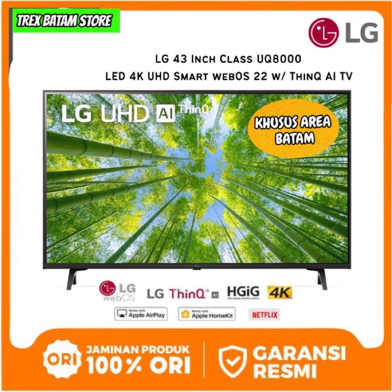LG SMART TV 43 INCH UQ8000 2023 NEW GARANSI RESMI [ BATAM ]