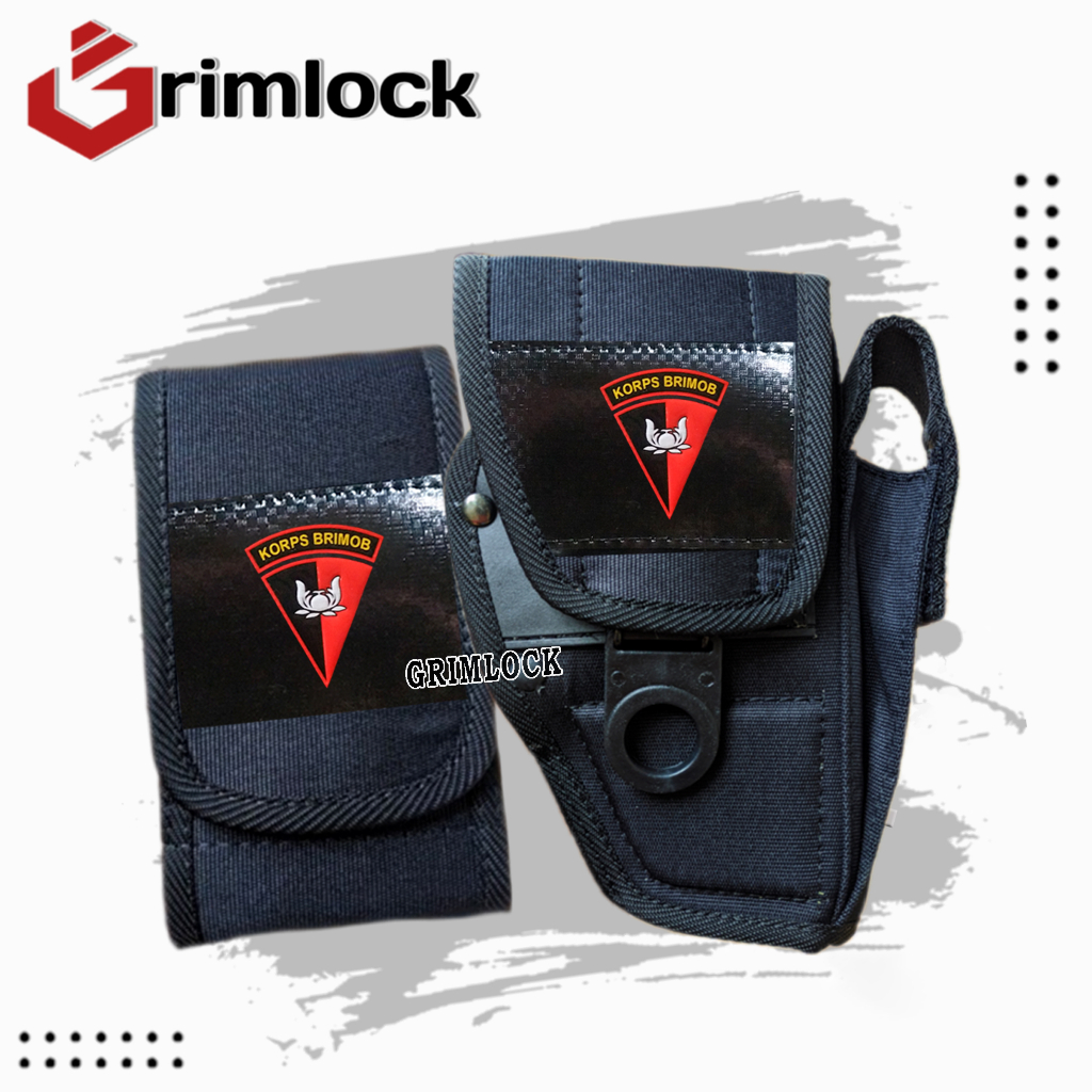 Sarung Pistol Hitam Brimob / Magazen Single / Holster Pendek