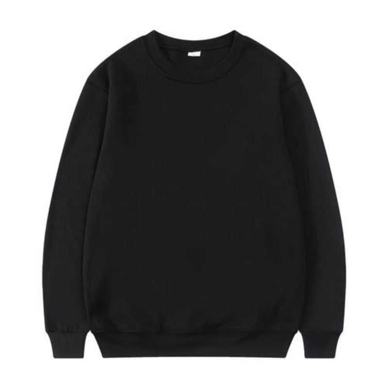 sweater crewneck polos hitam