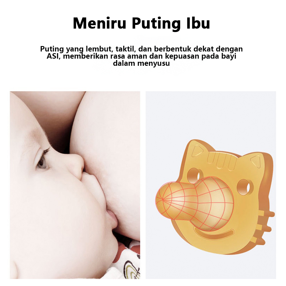 Dot Bayi 1 Set Empeng Bayi BPA FREE Empeng Bayi Newborn Silikon Lembut Dengan Rantai Dan Kotak Puting Bayi Kualitas Terjamin 6368