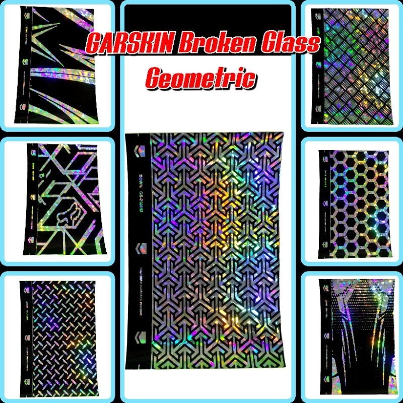 garskin hp + garskin camera broken glass geometric