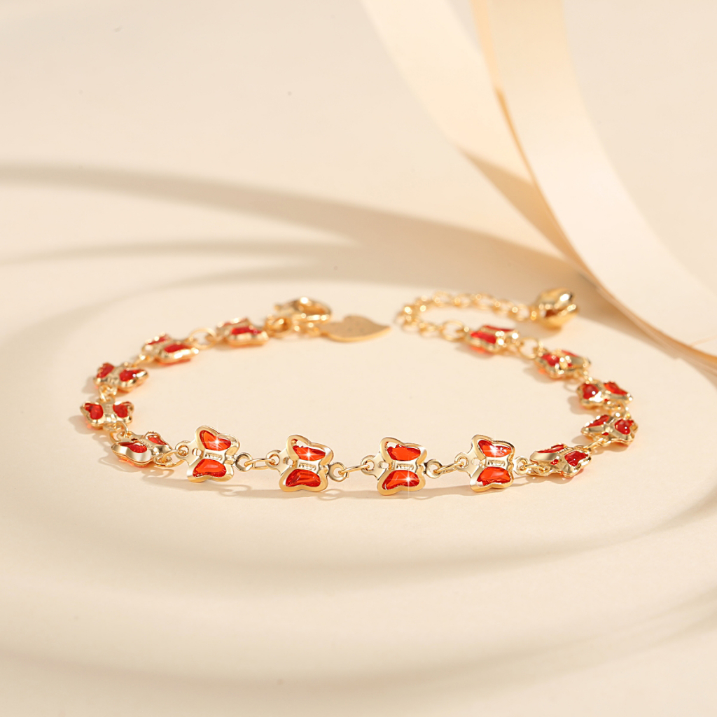 Y142 [COD✔] Gelang Dekorasi Kupu-kupu Mewah Wanita Gelang Rantai Titanium Anti Luntur Bisa Disesuaikan