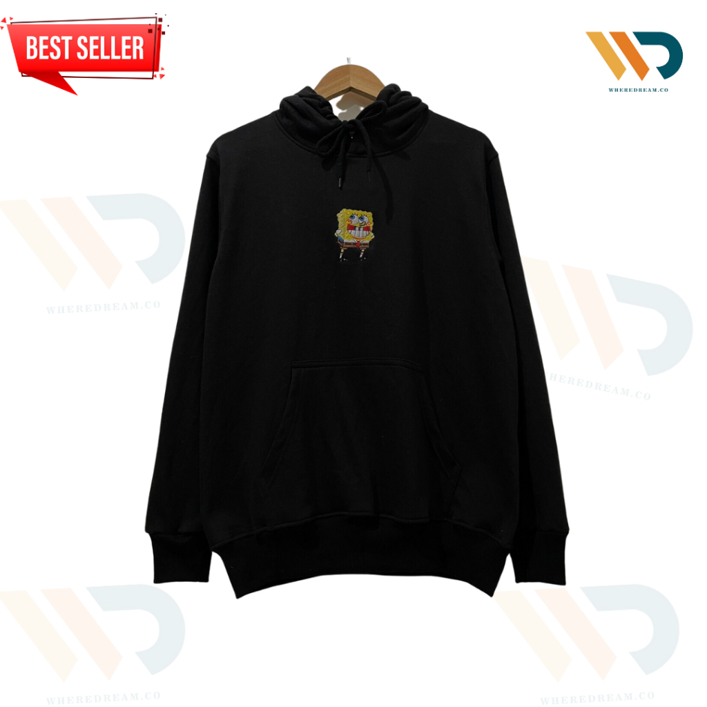 HOODIE HNM SPONGEBOB SMILE BLACK JAKET HNM SWEATER HM UNISEX PRIA WANITA HOODIE HNM SWEATSHIRT SWEAT