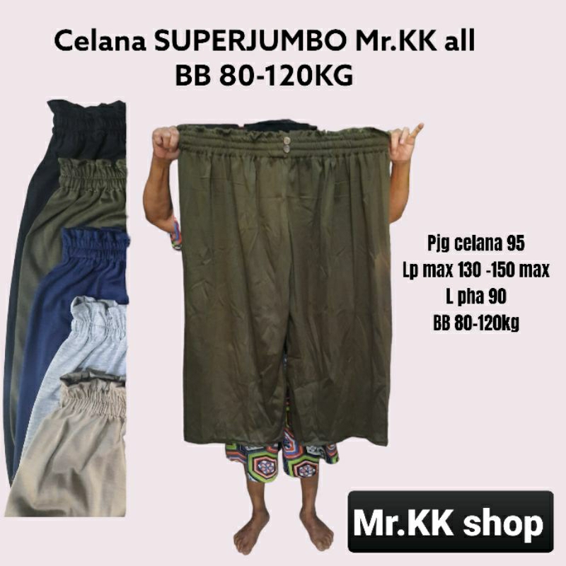 Kulot SUPER JUMBO PE Mr.kk BB 80-120 KG ( paket 3 pcs 85k) boleh request warna