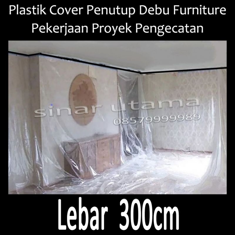 Plastik Transparan Penutup Lantai Debu Proyek Pengecatan Furniture M