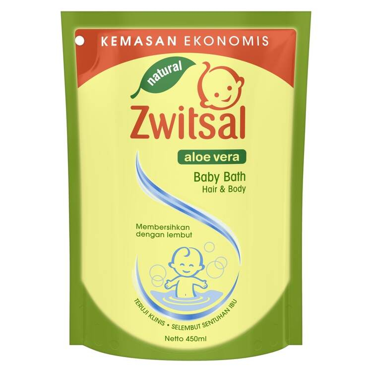 ZWITSAL BABY BATH ALOE VERA [ 450 ML ] HAIR &amp; BODY SABUN MANDI CAIR BAYI RAMBUT DAN BADAN 2 IN 1 REFILL ISI ULANG