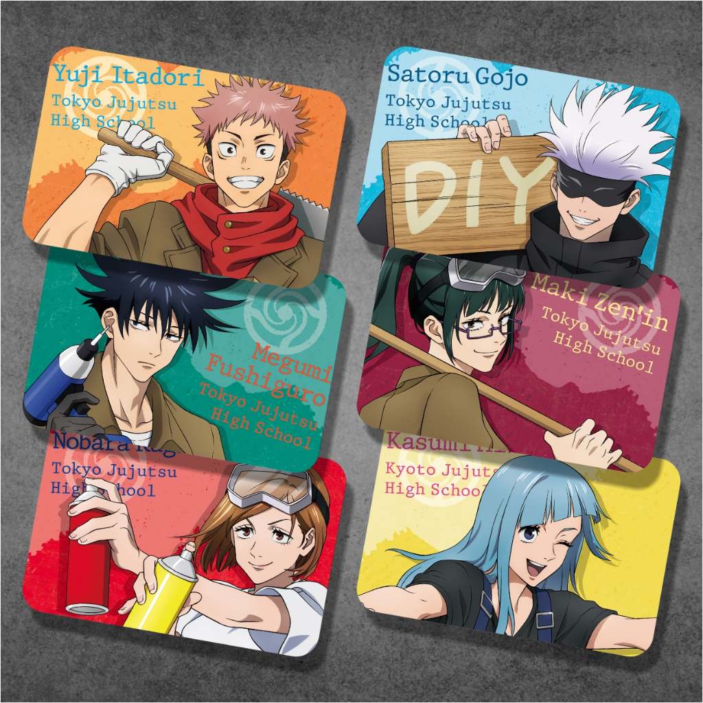 Koleksi Photocard / Kartu Anime Jujutsu Kaisen B - Itadori Fushiguro Kugisaki Gojo Sukuna Inumaki Maki Nanami Yuuta