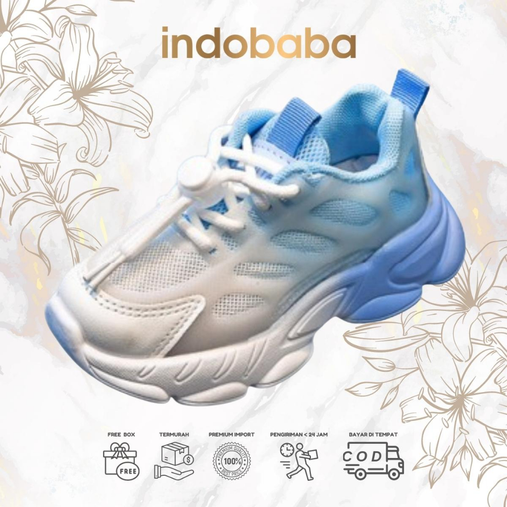 indobaba Sepatu Anak Perempuan Sneakers Anak Cooler Collection Import Size 21-25 S130