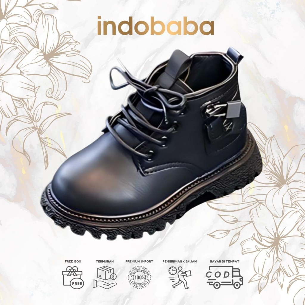 indobaba Sepatu Boots Anak Sepatu Boots Perempuan Anak Import Fashion 1-5 Tahun S134