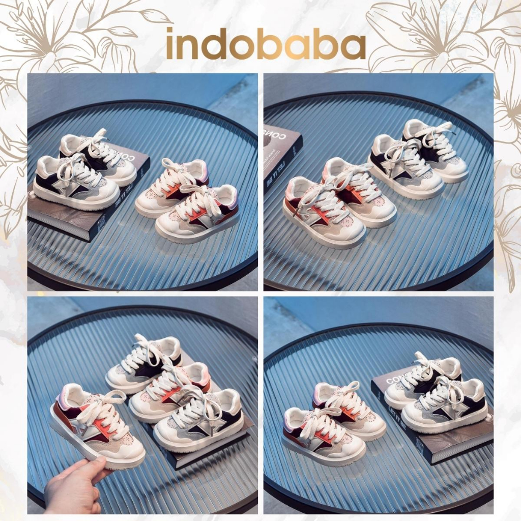 indobaba Sepatu Anak Perempuan Sneakers Anak Import Casual Canvas 1-5 Tahun S140