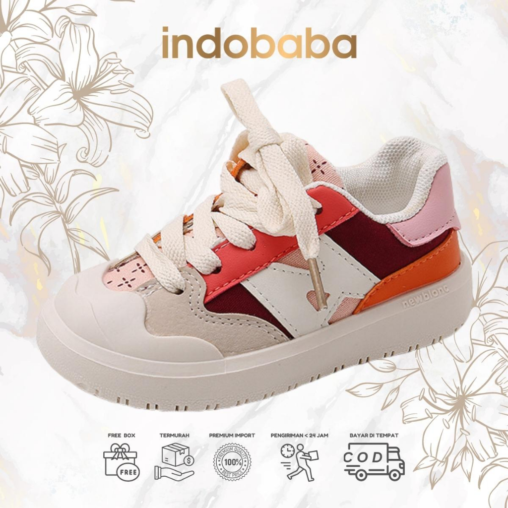 indobaba Sepatu Anak Perempuan Sneakers Anak Import Casual Canvas 1-5 Tahun S140