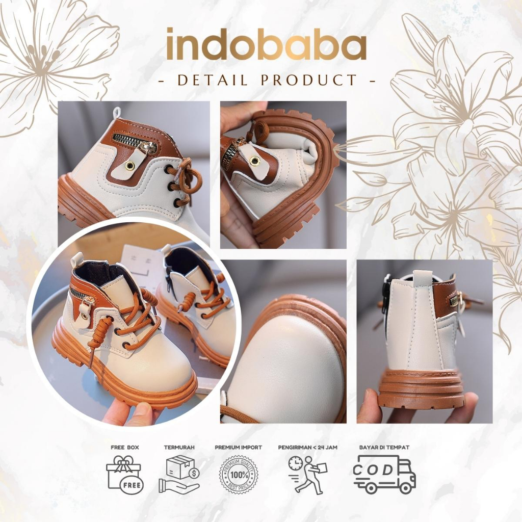 indobaba Sepatu Boots Anak Sepatu Boots Perempuan Anak Import 1-5 Tahun S145